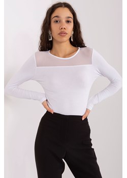 Biała bluzka longsleeve z wiskozy BASIC FEEL GOOD ze sklepu 5.10.15 w kategorii Bluzki damskie - zdjęcie 169728007