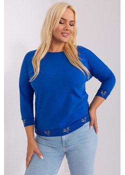 Bluzka damska z okrągłym dekoltem kobaltowy ze sklepu 5.10.15 w kategorii Bluzki damskie - zdjęcie 169728109