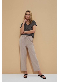 Szerokie spodni damskie beżowe ze sklepu 5.10.15 w kategorii Spodnie damskie - zdjęcie 169728225