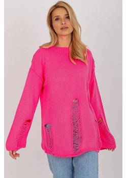 Fluo różowy damski sweter oversize z
wełną ze sklepu 5.10.15 w kategorii Swetry damskie - zdjęcie 169728467