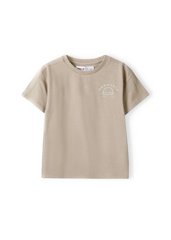 Beżowa koszulka bawełniana dla niemowlaka z napisami ze sklepu 5.10.15 w kategorii Koszulki niemowlęce - zdjęcie 169728555