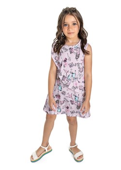 Sukienka z ozdobną falbanką - fioletowa ze sklepu 5.10.15 w kategorii Sukienki dziewczęce - zdjęcie 169728617