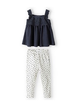 Komplet dla niemowlaka- granatowa bluzka + białe legginsy ze sklepu 5.10.15 w kategorii Komplety niemowlęce - zdjęcie 169728668
