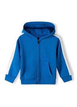 Niebieska bluza rozpinana dresowa dla niemowlaka z kapturem ze sklepu 5.10.15 w kategorii Bluzy i swetry - zdjęcie 169728759