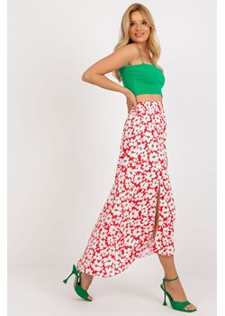 Czerwona spódnica asymetryczna z nadrukiem RUE PARIS ze sklepu 5.10.15 w kategorii Spódnice - zdjęcie 169728888