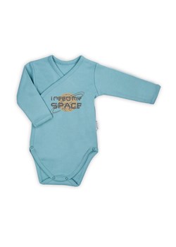 Bawełniane body z długim rękawem z motywem kosmosu - niebieskie ze sklepu 5.10.15 w kategorii Body niemowlęce - zdjęcie 169729068