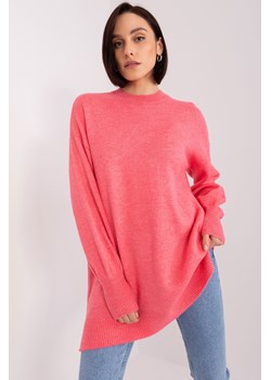 Koralowy długi sweter o kroju oversize ze sklepu 5.10.15 w kategorii Swetry damskie - zdjęcie 169729096