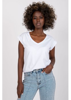 Gładki t-shirt bawełniany damski - biała ze sklepu 5.10.15 w kategorii Bluzki damskie - zdjęcie 169729196