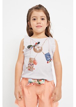 Koszulka na ramiączkach dla dziewczynki Mayoral - ecru ze sklepu 5.10.15 w kategorii Bluzki dziewczęce - zdjęcie 169729307