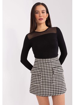 Biało-czarna spódnica rozkloszowana z kieszeniami ze sklepu 5.10.15 w kategorii Spódnice - zdjęcie 169729489
