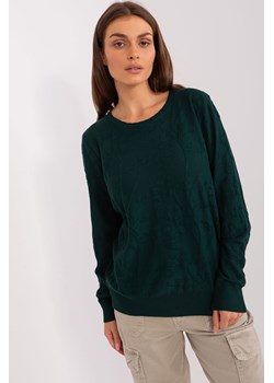 Ciemnozielony damski sweter klasyczny z bawełnaą ze sklepu 5.10.15 w kategorii Swetry damskie - zdjęcie 169729517