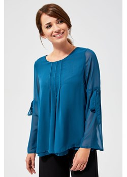 Bluzka damska z długim rękawem- turkusowa ze sklepu 5.10.15 w kategorii Bluzki damskie - zdjęcie 169729575