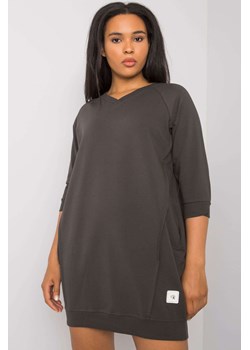 Ciemna khaki bawełniana sukienka plus size Karissa ze sklepu 5.10.15 w kategorii Sukienki - zdjęcie 169729595