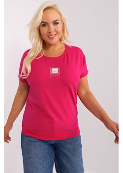 Fuksjowa bawełniana bluzka plus size ze sklepu 5.10.15 w kategorii Bluzki damskie - zdjęcie 169729845