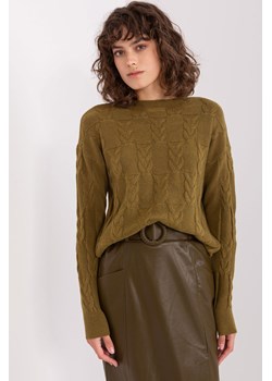 Khaki damski sweter w warkocze ze sklepu 5.10.15 w kategorii Swetry damskie - zdjęcie 169729927