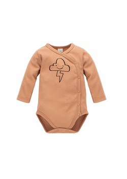 Beżowe bawełniane body niemowlęce z chmurką ze sklepu 5.10.15 w kategorii Body niemowlęce - zdjęcie 169730008