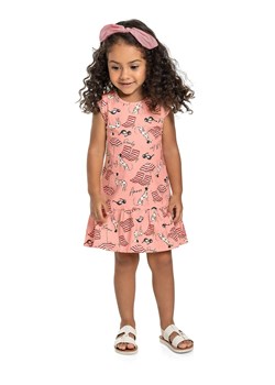 Sukienka z krótkim rękawem - brzoskwiniowa ze sklepu 5.10.15 w kategorii Sukienki niemowlęce - zdjęcie 169730016