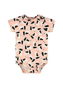Jasno różowe bawełniane body niemowlęce z nadrukiem bez rękawa ze sklepu 5.10.15 w kategorii Body niemowlęce - zdjęcie 169730098