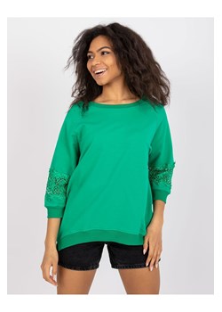 Bluzka damska ze zdobieniami na rękawach - zielona ze sklepu 5.10.15 w kategorii Bluzki damskie - zdjęcie 169730259