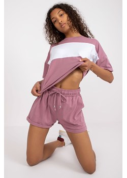 Komplet damski: t-shirt i szorty - ciemny różowy ze sklepu 5.10.15 w kategorii Komplety i garnitury damskie - zdjęcie 169730276
