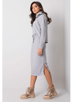 Szary melanżowy komplet bawełniany - bluza i spódnica ze sklepu 5.10.15 w kategorii Komplety i garnitury damskie - zdjęcie 169730548