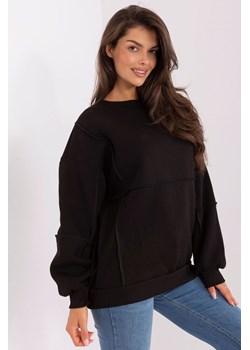 Czarna bluza damska z okrągłym dekoltem ze sklepu 5.10.15 w kategorii Bluzy damskie - zdjęcie 169730737