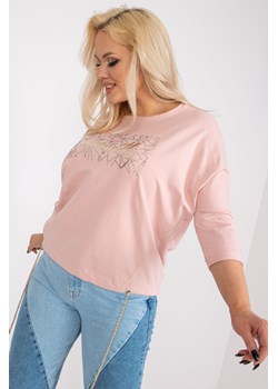 Brudnoróżowa bawełniana bluzka plus size do pracy ze sklepu 5.10.15 w kategorii Bluzki damskie - zdjęcie 169730797