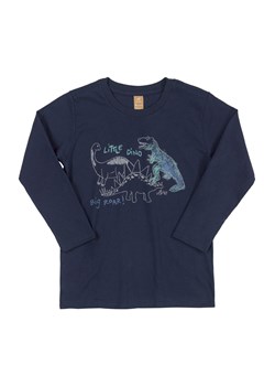 Granatowa bluzka z długim rękawem dla chłopca ze sklepu 5.10.15 w kategorii T-shirty chłopięce - zdjęcie 169730817