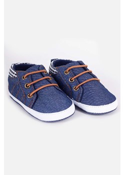 Tenisówki niemowlęce jeans z kratką ze sklepu 5.10.15 w kategorii Buciki niemowlęce - zdjęcie 169730946