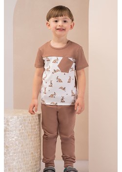 Bawełniany t-shirt chłopięcy z kieszonką Benio z zajączkami ze sklepu 5.10.15 w kategorii T-shirty chłopięce - zdjęcie 169730958