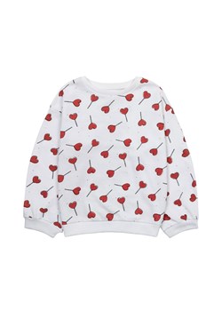 Biała bluza dziewczęca z czerwonymi sercami ze sklepu 5.10.15 w kategorii Bluzy dziewczęce - zdjęcie 169730995
