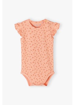 Różowe body niemowlęce z ozdobnymi rękawkami ze sklepu 5.10.15 w kategorii Body niemowlęce - zdjęcie 169731455