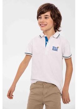 Biała chłopięca bluzka polo z krótkim rękawem ze sklepu 5.10.15 w kategorii T-shirty chłopięce - zdjęcie 169731569