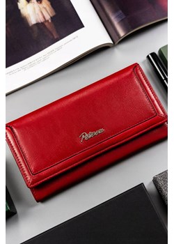 Czerwony duży, skórzany portfel damski na bigiel i zatrzask — Peterson ze sklepu 5.10.15 w kategorii Portfele damskie - zdjęcie 169731667