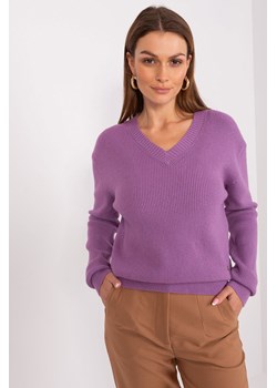 Sweter z dzianiny z wiskozą fioletowy ze sklepu 5.10.15 w kategorii Swetry damskie - zdjęcie 169731908