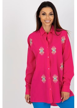 Fuksjowa koszula oversize z zapięciem na guziki ze sklepu 5.10.15 w kategorii Koszule damskie - zdjęcie 169732106