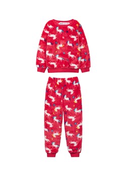Piżama niemowlęca z długim rękawem czerwona w jednorożce ze sklepu 5.10.15 w kategorii Piżamy dziecięce - zdjęcie 169732148