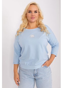 Bluzka plus size z rękawem 3/4 jasny niebieski ze sklepu 5.10.15 w kategorii Bluzki damskie - zdjęcie 169732189