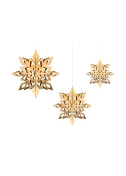 Zawieszki dekoracyjne złote Śnieżynki 15-25cm - 6 szt. ze sklepu 5.10.15 w kategorii Dekoracje bożonarodzeniowe - zdjęcie 169732209