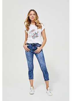Jeansy damskie skinny - niebieskie marmurkowe ze sklepu 5.10.15 w kategorii Jeansy damskie - zdjęcie 169732369