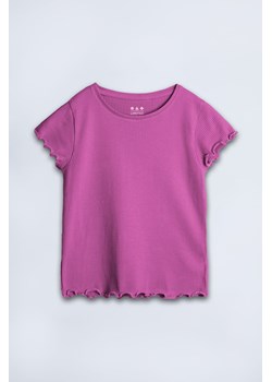 Różowy t-shirt dziewczęcy w prążki - Limited Edition ze sklepu 5.10.15 w kategorii Bluzki dziewczęce - zdjęcie 169732378