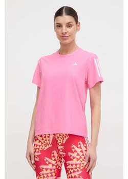 adidas Performance t-shirt do biegania Own the Run kolor różowy ze sklepu ANSWEAR.com w kategorii Bluzki damskie - zdjęcie 169736136