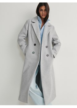 Reserved - Dwurzędowy płaszcz - jasnoszary ze sklepu Reserved w kategorii Płaszcze damskie - zdjęcie 169740589