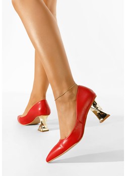 Czerwone szpilki na platformie Rociana ze sklepu Zapatos w kategorii Czółenka - zdjęcie 169741306