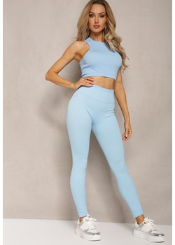 Jasnoniebieskie Legginsy High Waist Prążkowane Push-Up Sunflowia ze sklepu Renee odzież w kategorii Spodnie damskie - zdjęcie 169741449