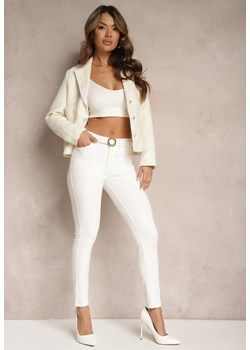 Białe Jeansy o Dopasowanym Fasonie Skinny Vlegge ze sklepu Renee odzież w kategorii Jeansy damskie - zdjęcie 169741837