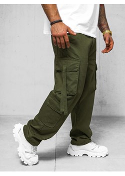 Spodnie jeansowe męskie cargo wide leg khaki OZONEE O/E9838J ze sklepu ozonee.pl w kategorii Spodnie męskie - zdjęcie 169746217