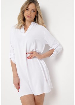 Biała Sukienka Koszulowa o Rozkloszowanym Fasonie Neoriana ze sklepu Born2be Odzież w kategorii Sukienki - zdjęcie 169746895