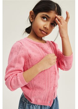 H & M - Bawełniany kardigan w strukturalny splot - Różowy ze sklepu H&M w kategorii Swetry dziewczęce - zdjęcie 169748427