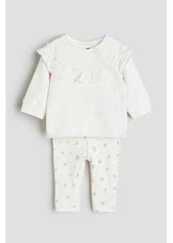 H & M - Bawełniany komplet 2-częściowy - Biały ze sklepu H&M w kategorii Komplety niemowlęce - zdjęcie 169748585